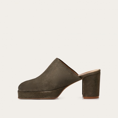 Gloria flats, smoky grey velvet OUTLET